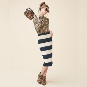 J. Crew Women's Sweater Skirt In Rugby Stripe Size S Sailorcore Nautical Preppy